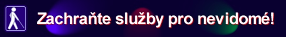 banner z roku 2000 - Zachraňte služby pro nevidomé